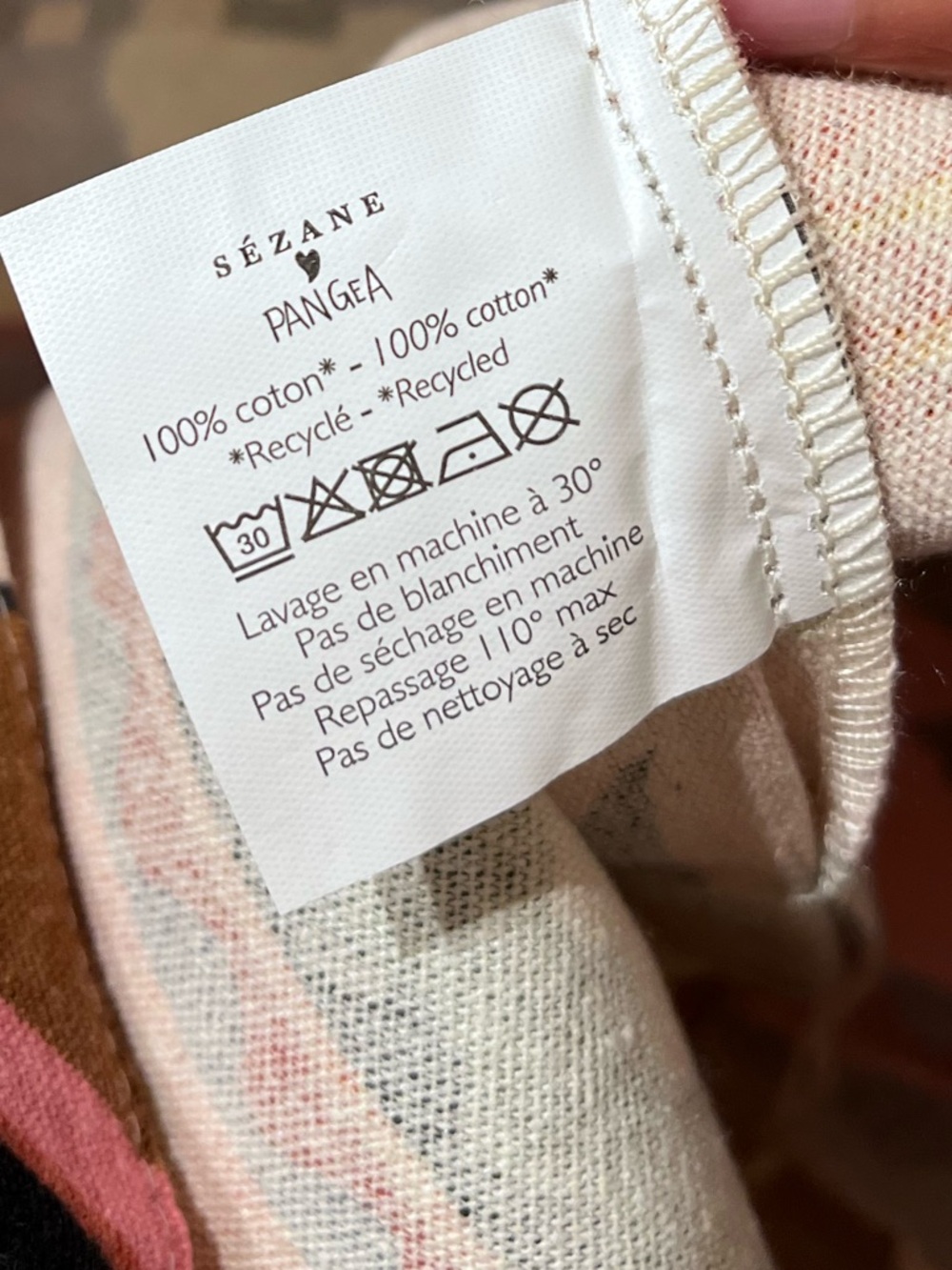 Sezane x Pangea Multicolor Patchwork Print Recycled Cotton Tote Bag - Picture 7 of 7